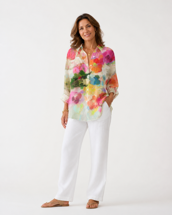 Blouse imprimée légère et colorée