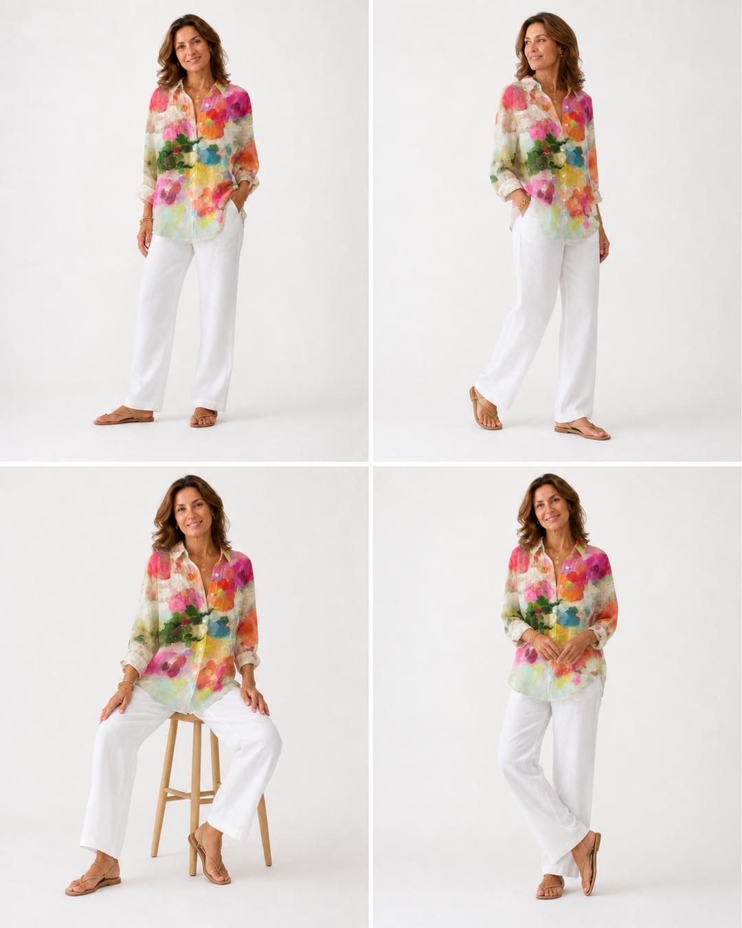 Blouse imprimée légère et colorée