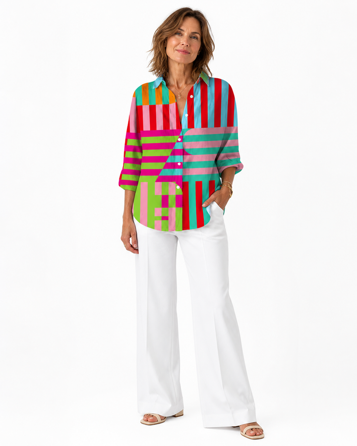 Blouse imprimée légère et colorée