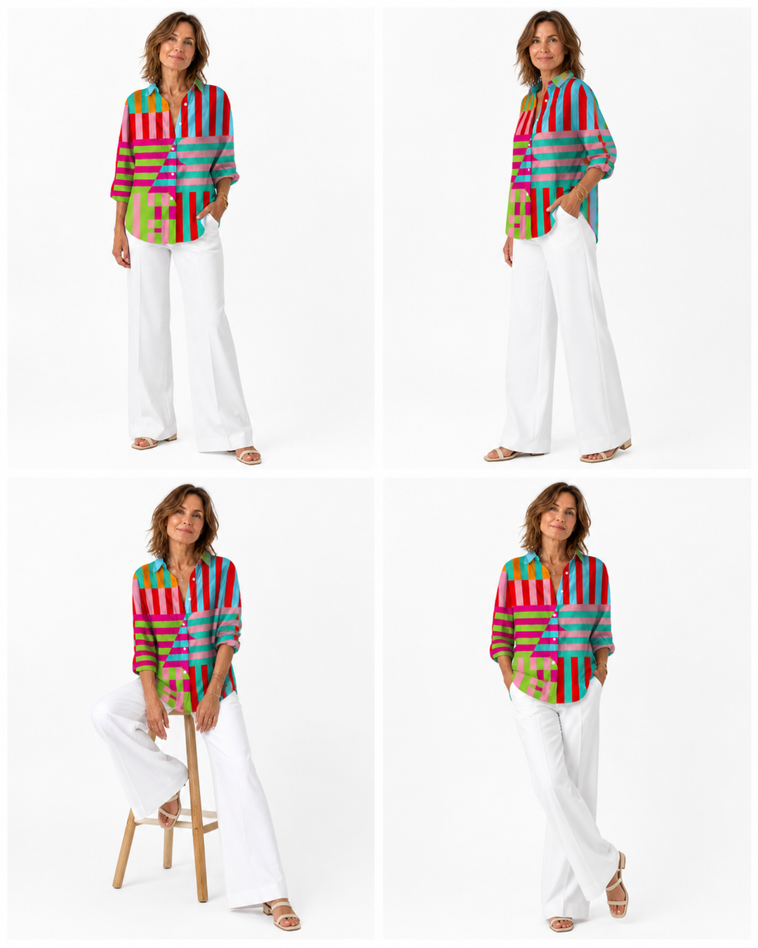 Blouse imprimée légère et colorée