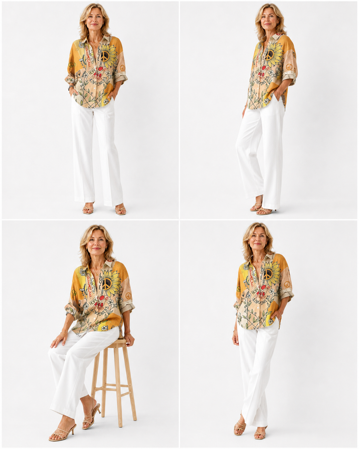 Blouse imprimée légère et colorée